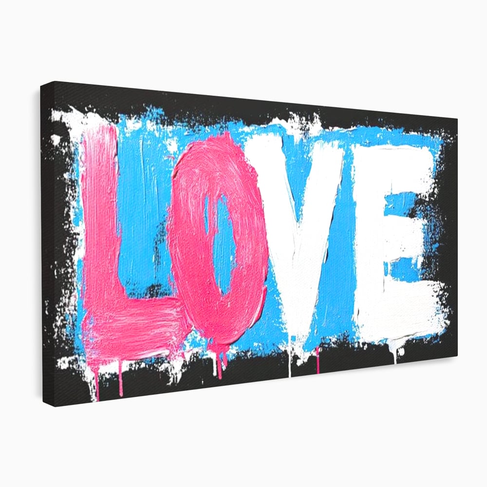 Tablou canvas cu tablou canvas cu mesajul love, fara rama, pe sasiu de lemn